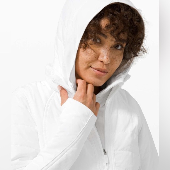 NWT Lululemon Another Mile Jacket White Women's White Hooded Jacket Size 6 - Picture 4 of 10